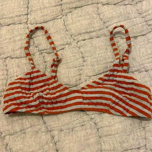 Solid and Striped Ribbed Bikini Top, M